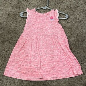 Little Me Pink and White Striped Dress